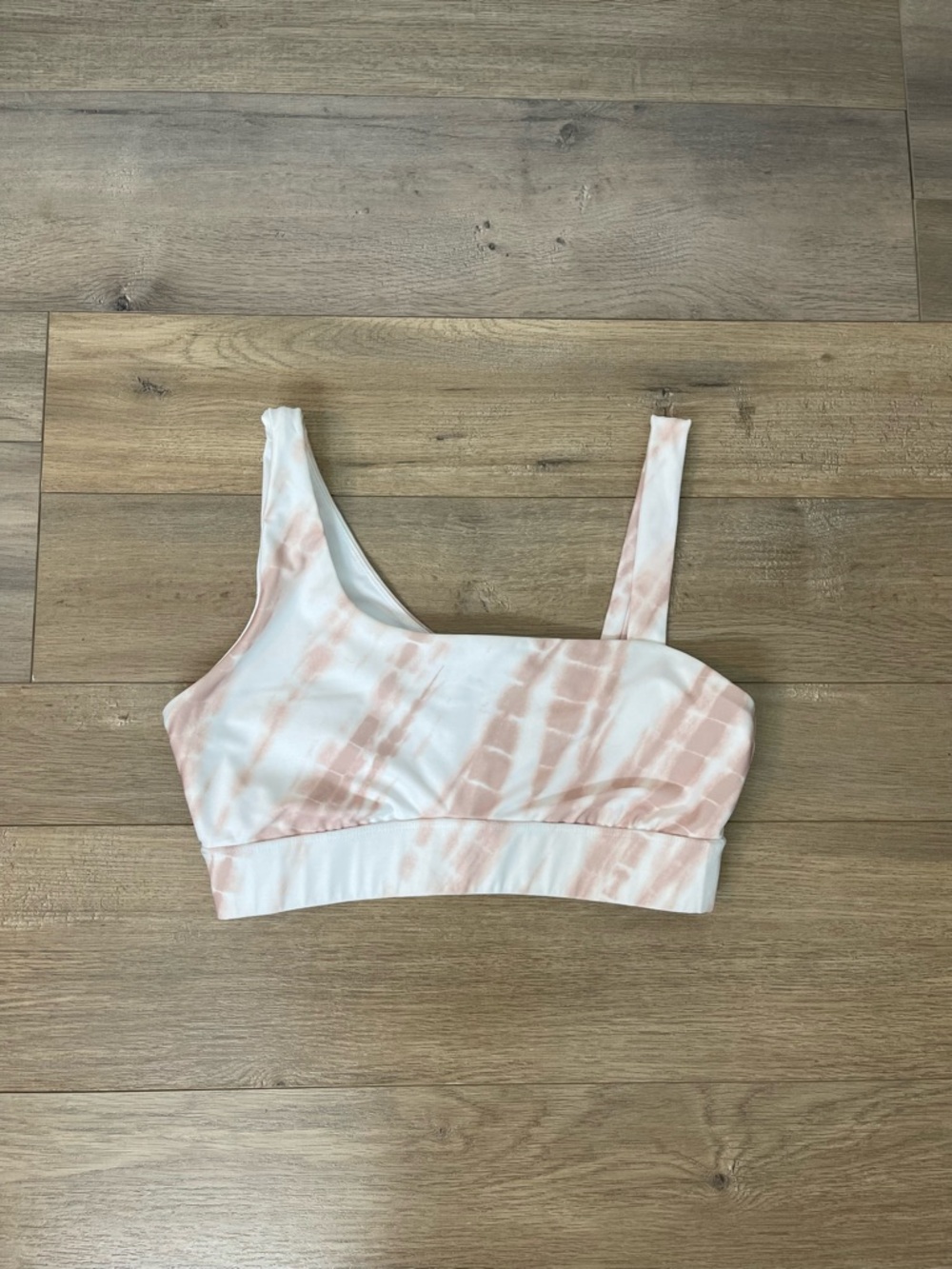 Forever 21 Pink and White Tie-Dye Crop Tank